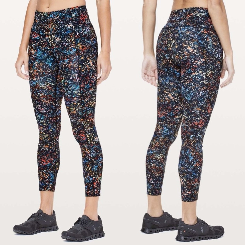 lululemon Flowerescent High Rise Fast & Free 7/8 Tights 25" Size 6 - Picture 13 of 13